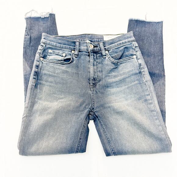 Rag & Bone High Rise Ankle Skinny Denim Jeans Raw Hem W1566K520ALC ALEC Size 26 - Picture 4 of 8